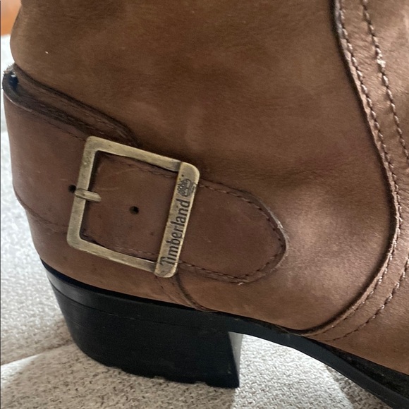 Timberland Lexiss Tall Nubuck buckle harness brown Leather riding bootsSize 9.5 - Picture 9 of 16